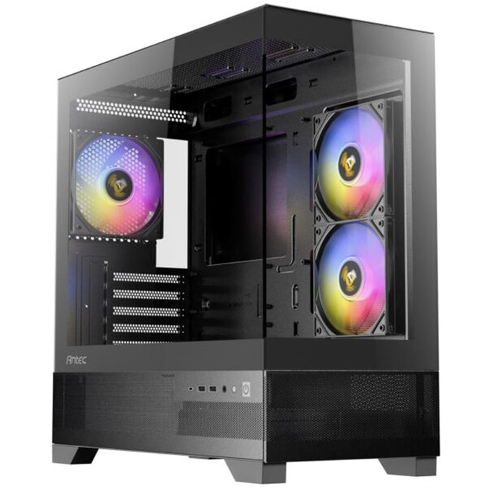 ANTEC CX500M Micro Tower Gaming Case, Black, ARGB, 2 x USB 3.0 / 1 x USB Type-C, Tempered Glass Side Panel, Micro-ATX/ITX-Cases-Gigante Computers