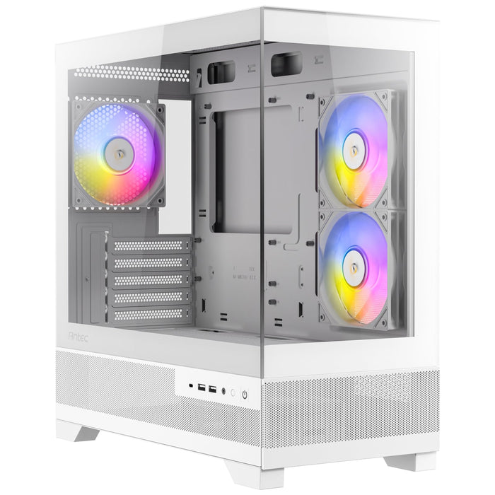 ANTEC CX500M Micro Tower Gaming Case, White, 2 x USB 3.0 / 1 x USB Type-C, Tempered Glass Side Panel, Micro-ATX/ITX-Cases-Gigante Computers