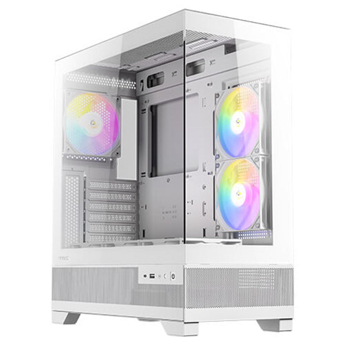 ANTEC CX700 Mid Tower Gaming Case, White, 270 Full-view tempered glass, 6x 120mm RGB fans, 1x USB 3.0 / 1x USB Type-C, ATX, Micro ATX, ITX-Cases-Gigante Computers