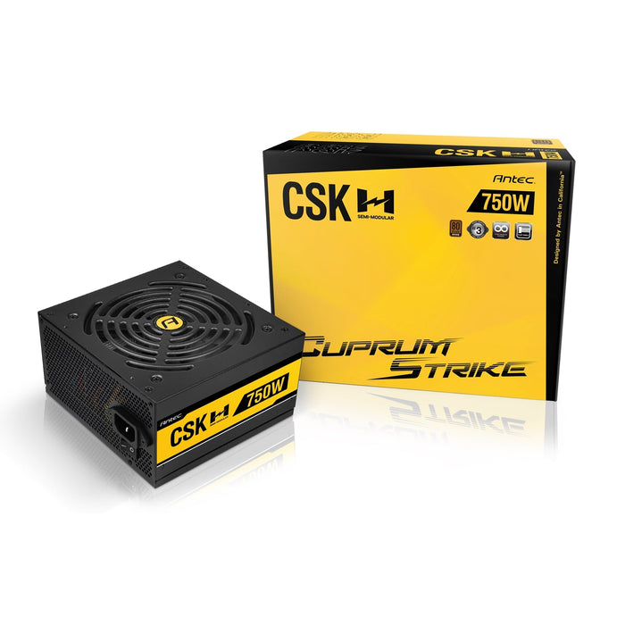 ANTEC Cuprum Strike CSK750H 750W PSU, 120mm Silent Fan, 80 PLUS Bronze, Semi Modular, UK Plug, Flat Black Cables, CircuitShield Industrial-Grade Protections-Power Supplies-Gigante Computers