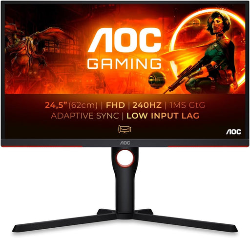AOC 24.5" 3-Side Frameless 240Hz Gaming Monitor - Refurbished-Monitors-Gigante Computers