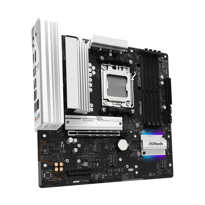 ASRock A620AM PRO RS AMD Socket AM5 Motherboard, 4 x DDR5 DIMM Slots, 1 x M.2 Socket (Key E), 2 x USB 3.2 Type-C, 2.5G LAN, 1 x HDMI Port/ 1 x Display Port-Motherboards-Gigante Computers