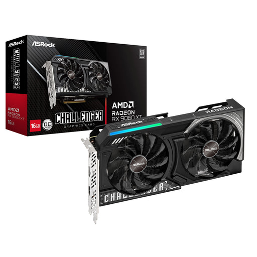ASRock AMD Radeon RX 9060 XT Challenger OC 16GB GDDR6 Graphics Card, 2048 Streams, 3290MHz Boost Clock, Dual Fan, 2x DisplayPorts / 1x HDMI Port-Graphics Cards-Gigante Computers
