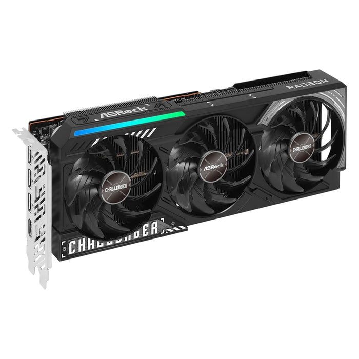 ASRock AMD Radeon RX 9070 Challenger OC 16GB GDDR6 Graphics Card, 3584 Streams, 2520 MHz Boost Clock, Triple Fan, RGB, 3x DisplayPorts / 1x HDMI Port-Graphics Cards-Gigante Computers
