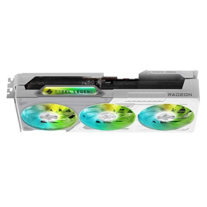 ASRock AMD Radeon RX 9070 XT Steel Legend 16GB GDDR6 Graphics Card, 4096 Streams, 2970MHz Boost Clock, Triple Fan, 3x DisplayPorts / 1x HDMI Port-Graphics Cards-Gigante Computers