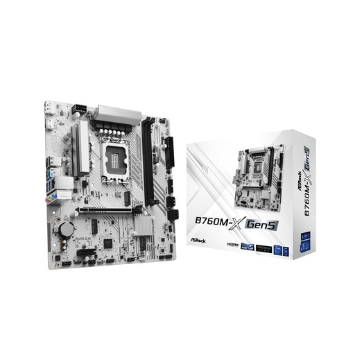 ASRock B760M-X Gen5 Intel 1700 Socket Motherboard, Micro-ATX, 2x DDR5 Slots, 2x M.2 Socket, 2.5GbE LAN, 1x DisplayPort / 1x HDMI Port-Motherboards-Gigante Computers