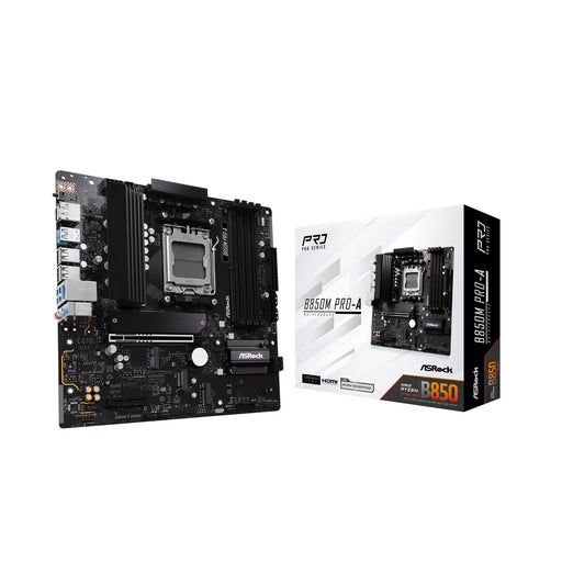 ASRock B850 Pro-A AMD AM5 Socket Motherboard, ATX, 4x DDR5 Slots, 4x M.2 Sockets, 3x USB-C Port, 2.5GbE LAN, 1x HDMI Port / 1x USB-C-Motherboards-Gigante Computers