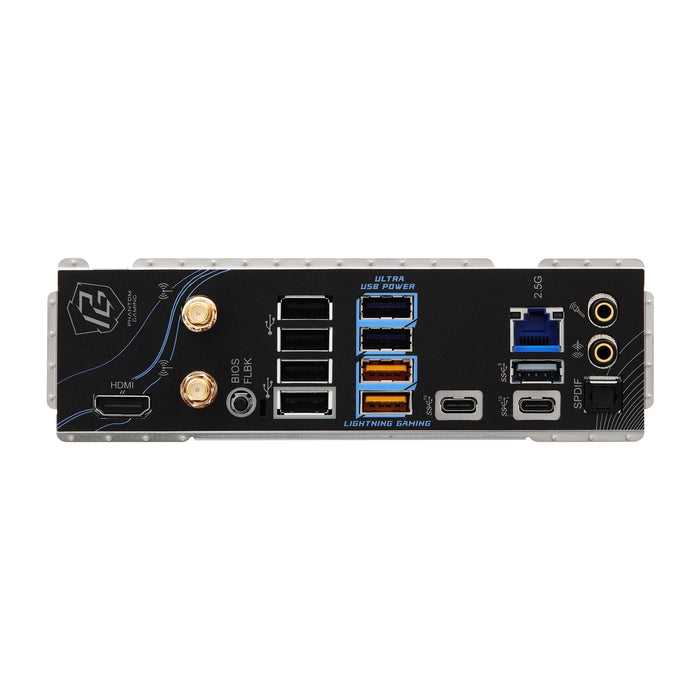 ASRock B850 Riptide WiFi PHANTOM GAMING AMD AM5 Socket Motherboard, ATX, 4x DDR5 Slots, 4x M.2 Sockets, 3x USB-C Port, Fitted I/O Shield, 2.5GbE LAN, Wi-Fi 7, 1x HDMI Port-Motherboards-Gigante Computers