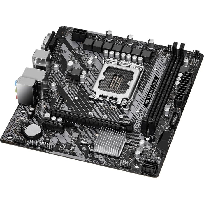 ASRock H610M-HDV/M.2 R2.0 Motherboard, Intel Socket 1700,Supports 14th, 13th & 12th Gen, DDR4, Micro ATX, 6 Phase Power Design, 1x PCIe 4.0 x16, 2x PCIe 3.0 x1, 1x PCIe Gen3 x4, 4x USB 3.2 Gen1, Intel Gigabit LAN, HDMI, DisplayPort, VGA-Motherboards-Gigante Computers