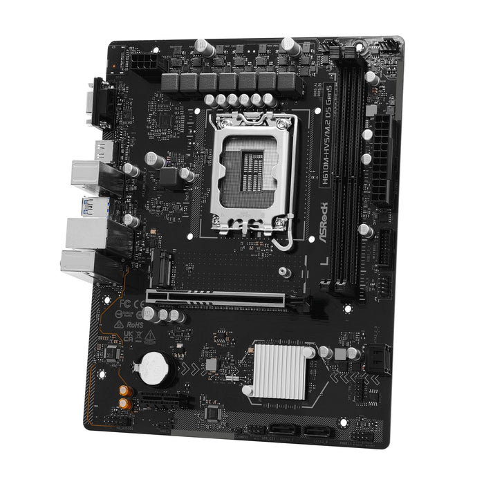 ASRock H610M-HVS/M.2 D5 GEN5 Intel 1700 Socket Motherboard, Micro-ATX, 2x DDR5 Slots, 1x M.2 Socket, GbE LAN, 1x D-Sub / 1x HDMI Port-Motherboards-Gigante Computers