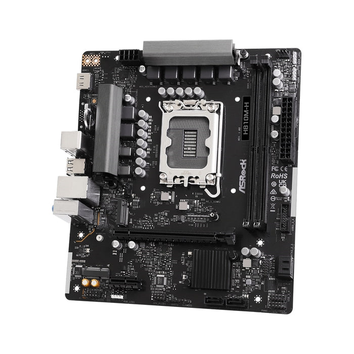 ASRock H810M-H Intel Socket 1851 Motherboard, 2 x DDR5 DIMM Slots, 1 x Hyper M.2 Socket , ASRock Intel 4-Layer Memory POOL 1 x HDMI Port/ 1 x Display Port-Motherboards-Gigante Computers