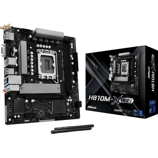 ASRock H810M-X WIFI Intel Socket 1851 Motherboard, 2 x DDR5 DIMM Slots, 1 x M.2 Socket (Key E), 1 x USB 3.2 Type-C, 2.5G LAN, 802.11ac Wi-Fi Module, 1 x HDMI Port/ 1 x Display Port-Motherboards-Gigante Computers