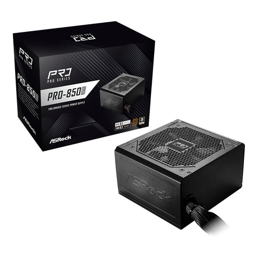 ASRock PRO-850B 850W ATX Power Supply Unit, 80 Plus Bronze Certified, 120mm Silent Cooling Fan, High Efficiency PSU-Power Supplies-Gigante Computers