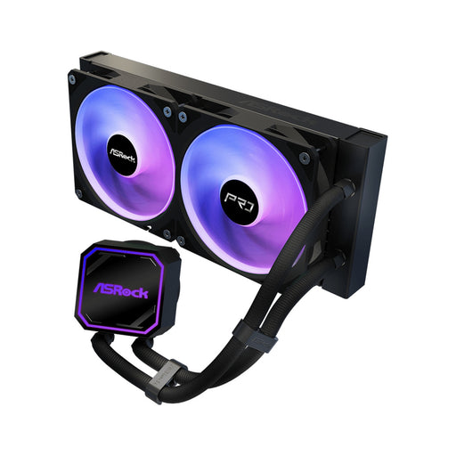 ASRock Pro 240 ARGB AIO Liquid CPU Cooler, 240mm Radiator, Dual 120mm PWM Fans, Addressable RGB, Intel LGA1700/1851 & AMD AM5/AM4 Compatible-Fans-Gigante Computers