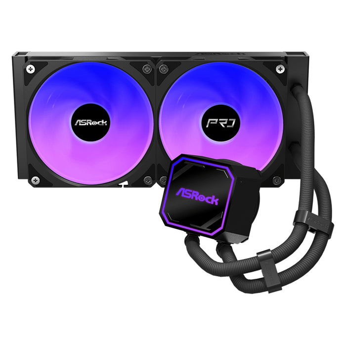ASRock Pro 240 ARGB AIO Liquid CPU Cooler, 240mm Radiator, Dual 120mm PWM Fans, Addressable RGB, Intel LGA1700/1851 & AMD AM5/AM4 Compatible-Fans-Gigante Computers