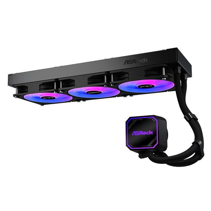 ASRock Pro 360 ARGB AIO Liquid CPU Cooler, 360mm Radiator, Triple 120mm PWM Fans, Addressable RGB, Intel LGA1700/1851 & AMD AM5/AM4 Compatible-Fans-Gigante Computers