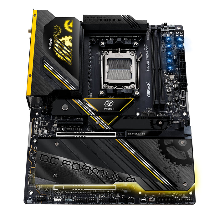 ASRock X870E TAICHI OCF AMD AM5 Socket Motherboard, ATX, 2x DDR5 Slots, 6x M.2 Socket, Fitted I/O Shield, 5GbE LAN, Wi-Fi 7, 1x HDMI Port-Motherboards-Gigante Computers