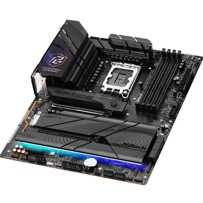 ASRock Z790 RIPTIDE WIFI Motherboard, Intel Socket LGA1700, Supports 14th, 13th & 12th Gen, 1x PCIe 5.0 x16, 1x PCIe 4.0 x16, PCIe 3.0 x1, ATX, USB 3.2 Gen2x2, Killer 2.5G LAN, Hyper M.2 PCIe Gen4 x 8 & SATA3, 802.11be WiFi 7 + Bluetooth-Motherboards-Gigante Computers