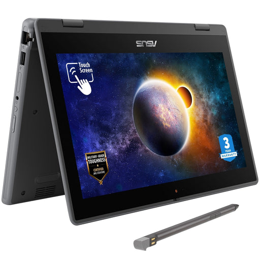 ASUS Flip BR1100F-CS81XA-3Y Laptop, 11.6 Inch Touch Screen, Intel Celeron N4500 Processor, 8GB RAM, 128GB SSD, Windows 11 Pro Academic with 3 Year Warranty-Laptops-Gigante Computers