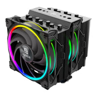 Akasa Soho H7 ARGB CPU Cooler, Black, 2x 120mm PWM Fan, Dual Tower, Aluminium Fins, 7x Copper Heatpipes, Intel/AMD-Fans-Gigante Computers