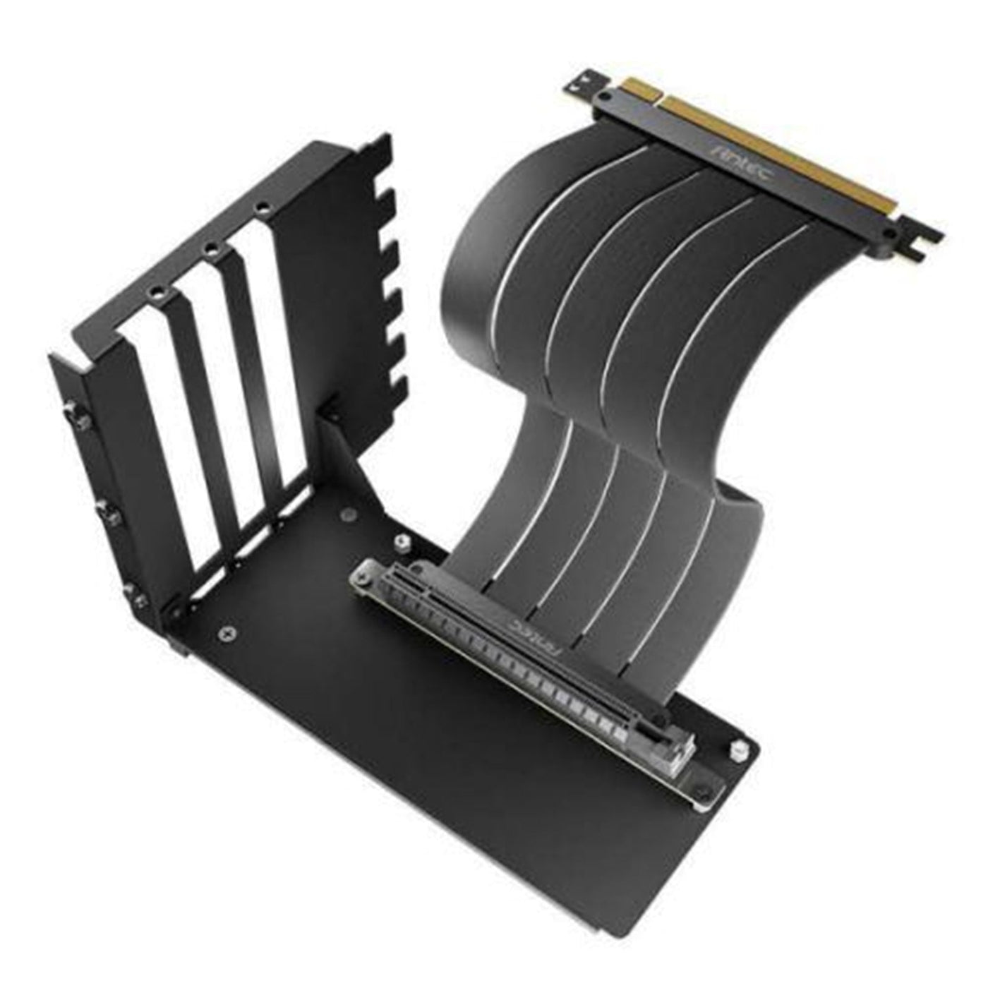 Antec 200mm PCIe 4.0 Riser Cable with Bracket, 180° Mount, Black ...
