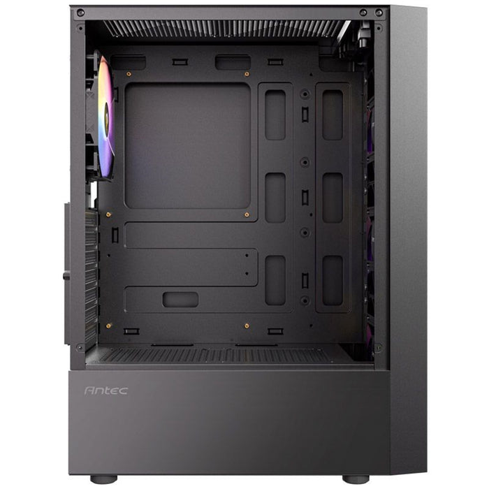 Antec AX27 RGB Elite Mid-Tower Gaming PC Case with Tempered Glass, Full Mesh Front Panel, 4 Pre-installed 120mm Fixed-RGB Fans, ATX/Micro-ATX/ITX Compatible, Black-Cases-Gigante Computers