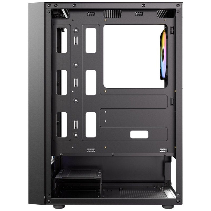 Antec AX27 RGB Elite Mid-Tower Gaming PC Case with Tempered Glass, Full Mesh Front Panel, 4 Pre-installed 120mm Fixed-RGB Fans, ATX/Micro-ATX/ITX Compatible, Black-Cases-Gigante Computers