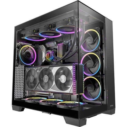 Antec C8 Gaming Case w/ Glass Side & Front, E-ATX, Dual Chamber, Mesh Panels, USB-C, Black-Cases-Gigante Computers
