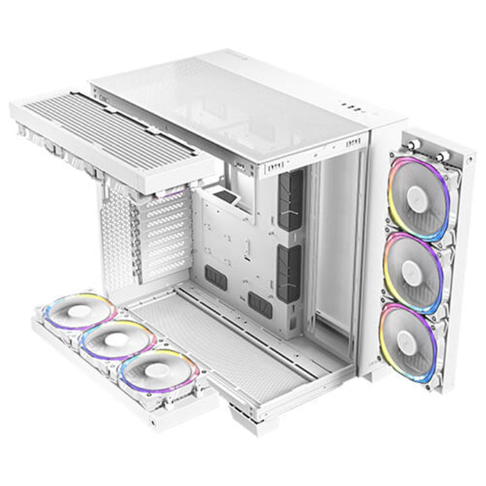 Antec C8 Gaming Case w/ Glass Side & Front, E-ATX, Dual Chamber, Mesh Panels, USB-C, White-Cases-Gigante Computers