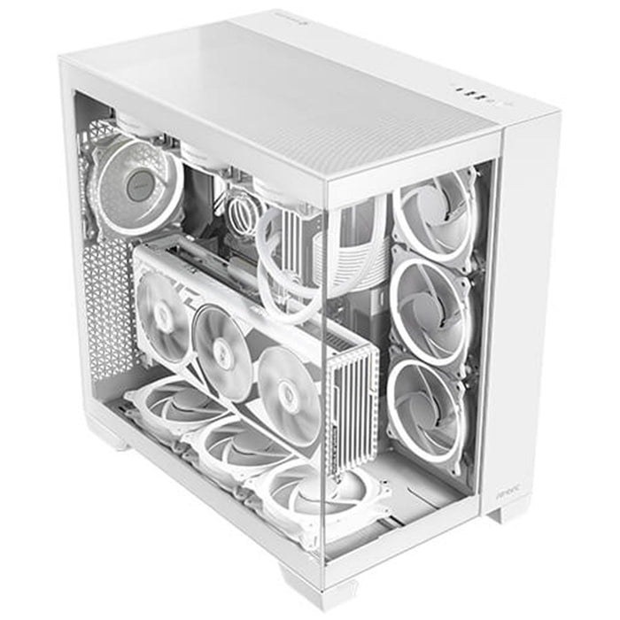 Antec C8 Gaming Case w/ Glass Side & Front, E-ATX, Dual Chamber, Mesh Panels, USB-C, White-Cases-Gigante Computers