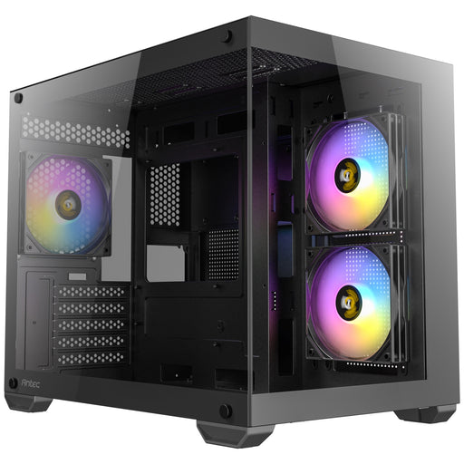Antec CX600M ARGB Mini-Tower PC Gaming Case, 270 Full-View Tempered Glass, 3x 120mm ARGB LED Fans, USB 3.0, Dust Filters, Tool-Free Installation, Black-Cases-Gigante Computers