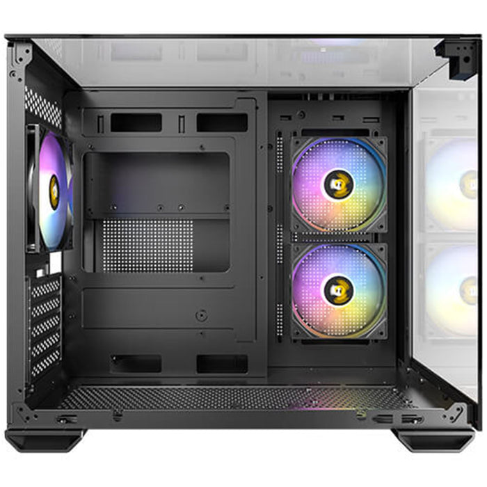 Antec CX600M Trio ARGB Mini Tower Gaming Case, Black, Tempered Glass Panels, Dual Chamber Design, Vertical Cooling, Pre-Installed ARGB Fans, Water Cooling Support,-Cases-Gigante Computers