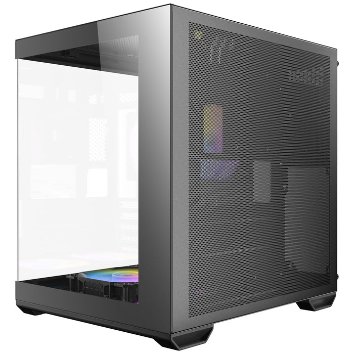 Antec CX60M ARGB Mini Tower Micro ATX Gaming Case, Black, Tempered Glass Panels, Dual Chamber Design, Vertical Cooling, Pre-Installed ARGB Fans, Water Cooling Support,-Cases-Gigante Computers