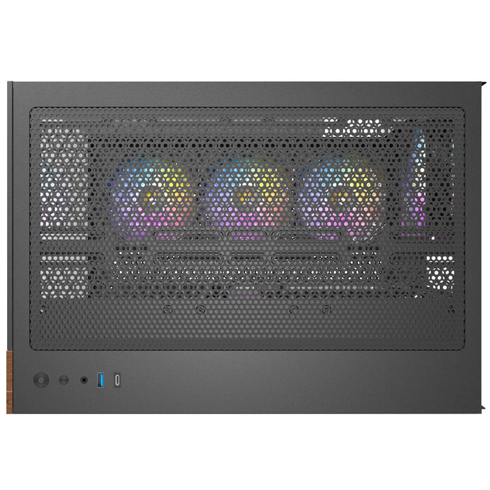 Antec CX800 Wood ARGB Mid-Tower PC Case - 270' Panoramic View, Tempered Glass, 9 Fan Positions, USB Type-C-Cases-Gigante Computers
