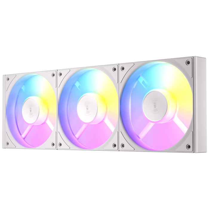 Antec Connect 120 White ARGB 3-Pack 120mm PWM Fans with Daisy Chain Design and Vibration-Absorbing Pads-Fans-Gigante Computers