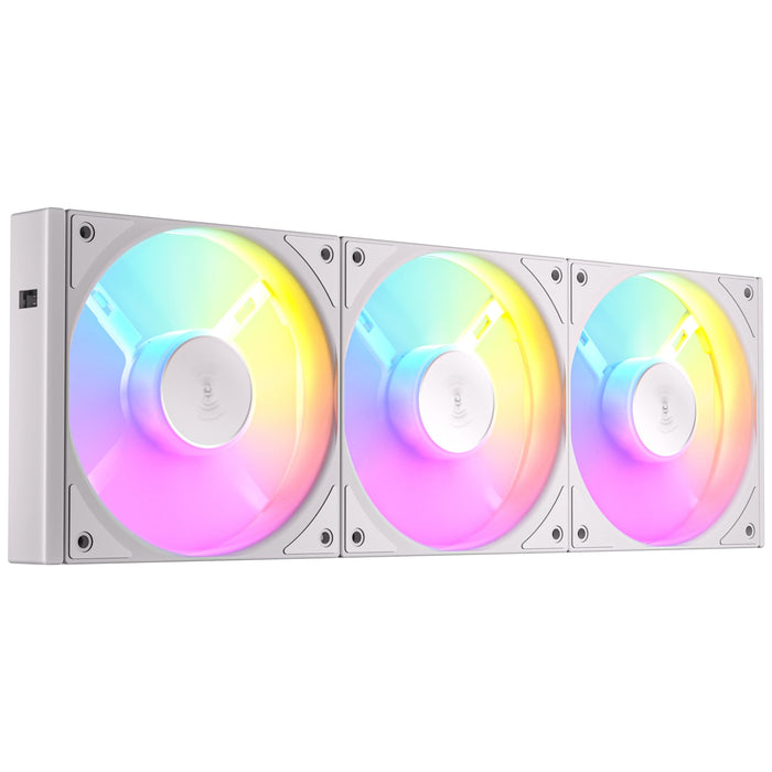 Antec Connect 120 White ARGB 3-Pack 120mm PWM Fans with Daisy Chain Design and Vibration-Absorbing Pads-Fans-Gigante Computers