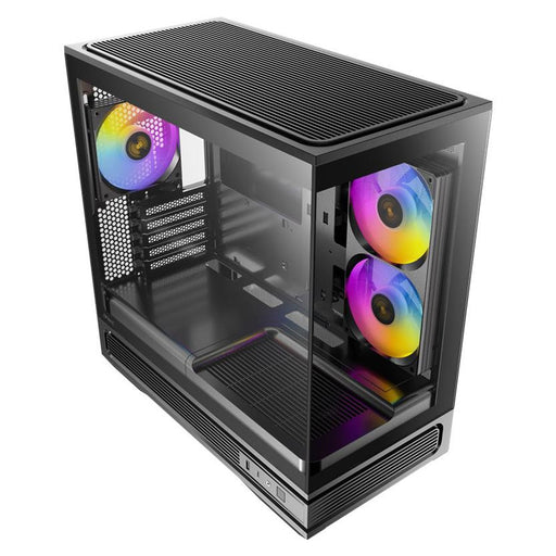 Antec Constellation C2M ARGB Micro-ATX PC Case, 270' Panoramic Tempered Glass, 240mm and 120mm ARGB PWM Fans, USB-C, 360mm Radiator Support, Black-Cases-Gigante Computers