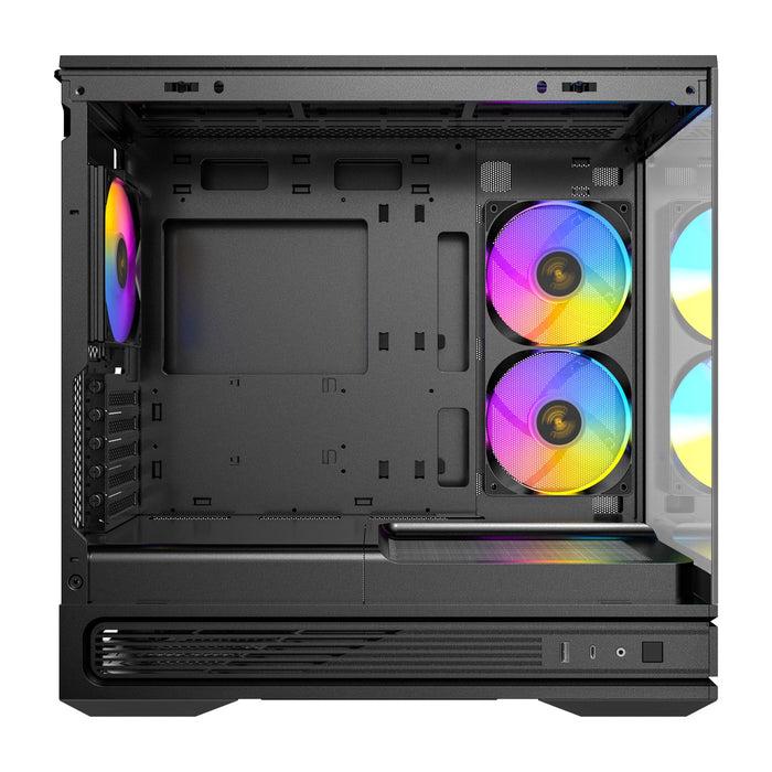 Antec Constellation C2M ARGB Micro-ATX PC Case, 270' Panoramic Tempered Glass, 240mm and 120mm ARGB PWM Fans, USB-C, 360mm Radiator Support, Black-Cases-Gigante Computers