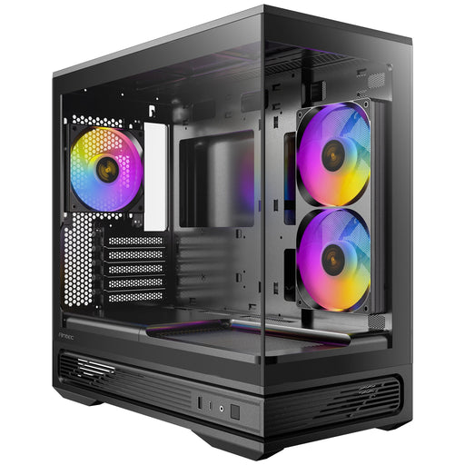 Antec Constellation C2M ARGB Micro-ATX PC Case, 270' Panoramic Tempered Glass, 240mm and 120mm ARGB PWM Fans, USB-C, 360mm Radiator Support, Black-Cases-Gigante Computers