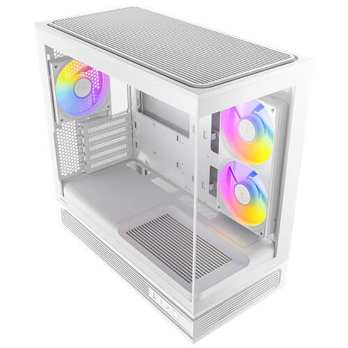 Antec Constellation C2M ARGB Micro-ATX PC Case, 270' Panoramic Tempered Glass, 240mm and 120mm ARGB PWM Fans, USB-C, 360mm Radiator Support, White-Cases-Gigante Computers