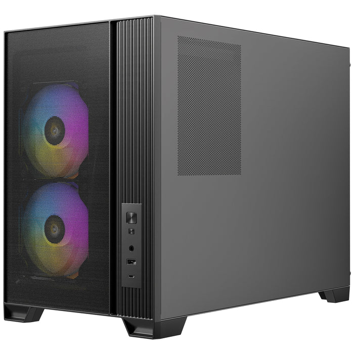 Antec FLUX M Mini Tower PC Case - Tempered Glass, Steel/Plastic, 6 PWM Fans, USB-C, Mirco-ATX/ITX Compatibility-Cases-Gigante Computers