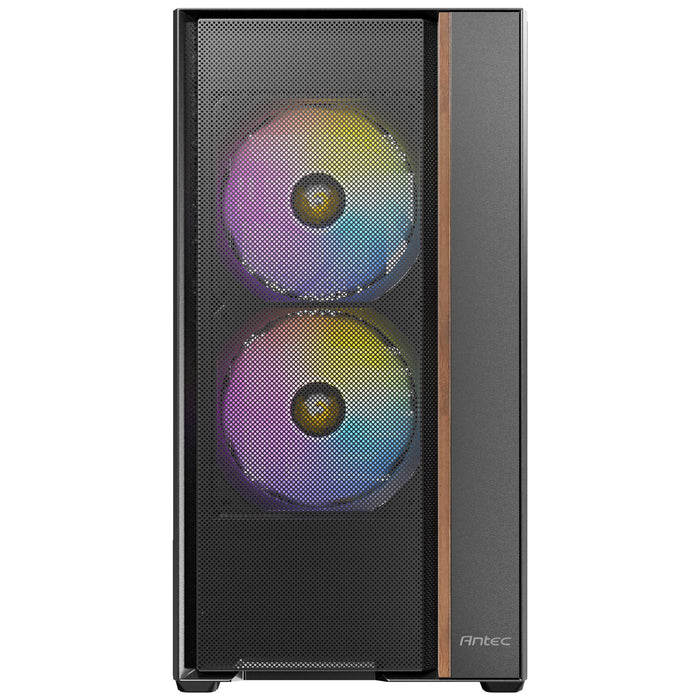 Antec FLUX Rear Mid Tower PC Case - Tempered Glass, Steel/Plastic/Wood, 5 PWM Fans, USB-C, ATX/Mirco-ATX/ITX Compatibility-Cases-Gigante Computers
