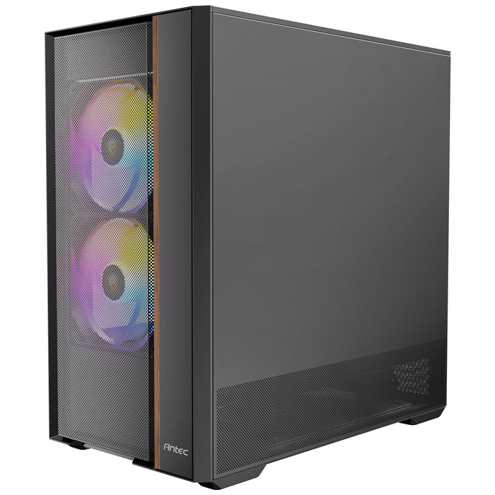 Antec FLUX Rear Mid Tower PC Case - Tempered Glass, Steel/Plastic/Wood, 5 PWM Fans, USB-C, ATX/Mirco-ATX/ITX Compatibility-Cases-Gigante Computers