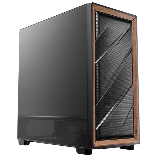 Antec Flux SE Full Tower PC Case with Solid Side Panel, Black/Wood, 5x Pre-Installed Fans, USB Type-C, E-ATX/ATX/mATX/mITX Compatibility-Cases-Gigante Computers