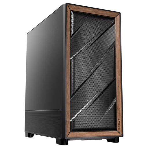 Antec Flux SE Full Tower PC Case with Solid Side Panel, Black/Wood, 5x Pre-Installed Fans, USB Type-C, E-ATX/ATX/mATX/mITX Compatibility-Cases-Gigante Computers