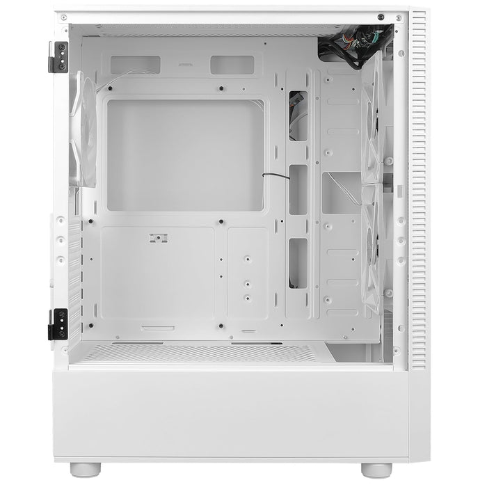Antec NX410 Mid Tower 1 x USB 3.0 / 2 x USB 2.0 Tempered Glass Side Window Panel White Case with Addressable RGB LED Fans-Cases-Gigante Computers