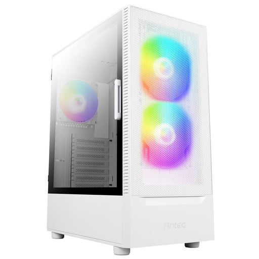 Antec NX410 Mid Tower 1 x USB 3.0 / 2 x USB 2.0 Tempered Glass Side Window Panel White Case with Addressable RGB LED Fans-Cases-Gigante Computers
