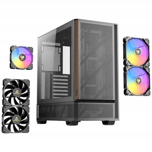 Antec P30 ARGB Mid-Tower Gaming Case, High-Airflow Design, Tempered Glass Side Panel, USB-C 10 Gb/s, Pre-Installed ARGB Fans (Black)-Cases-Gigante Computers