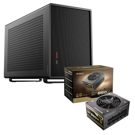 Antec Performance 1M Black Mini-ITX Gaming Case with Aluminum Finish + SF850X 850W 80 PLUS Gold Fully Modular SFX Power Supply Bundle-Cases-Gigante Computers