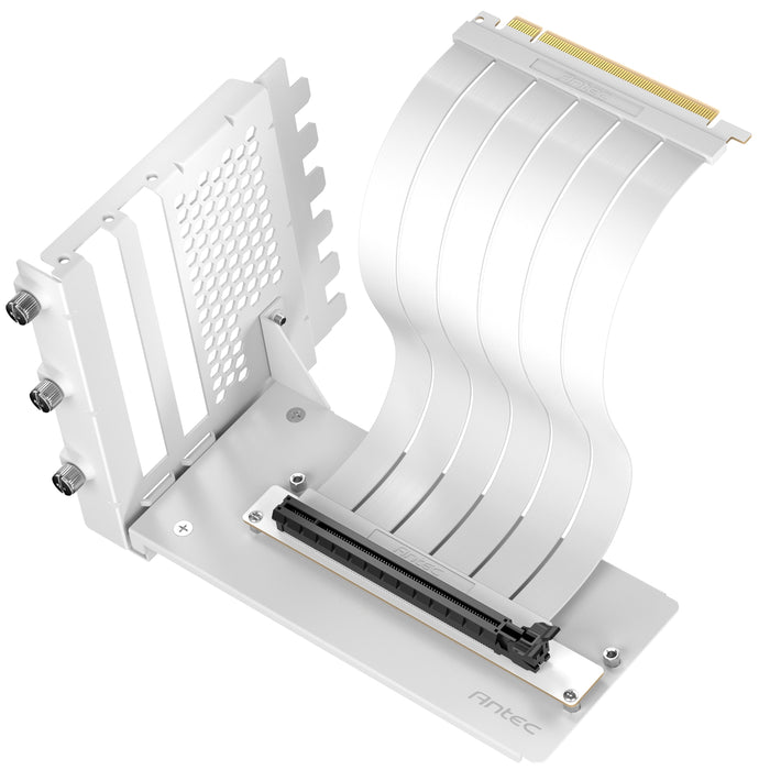 Antec RTX50 PCIe 5.0 Riser Cable with 90° Bracket Mount, White, Designed To Allow Vertical Mounting Of A Graphics Card-Cables-Gigante Computers